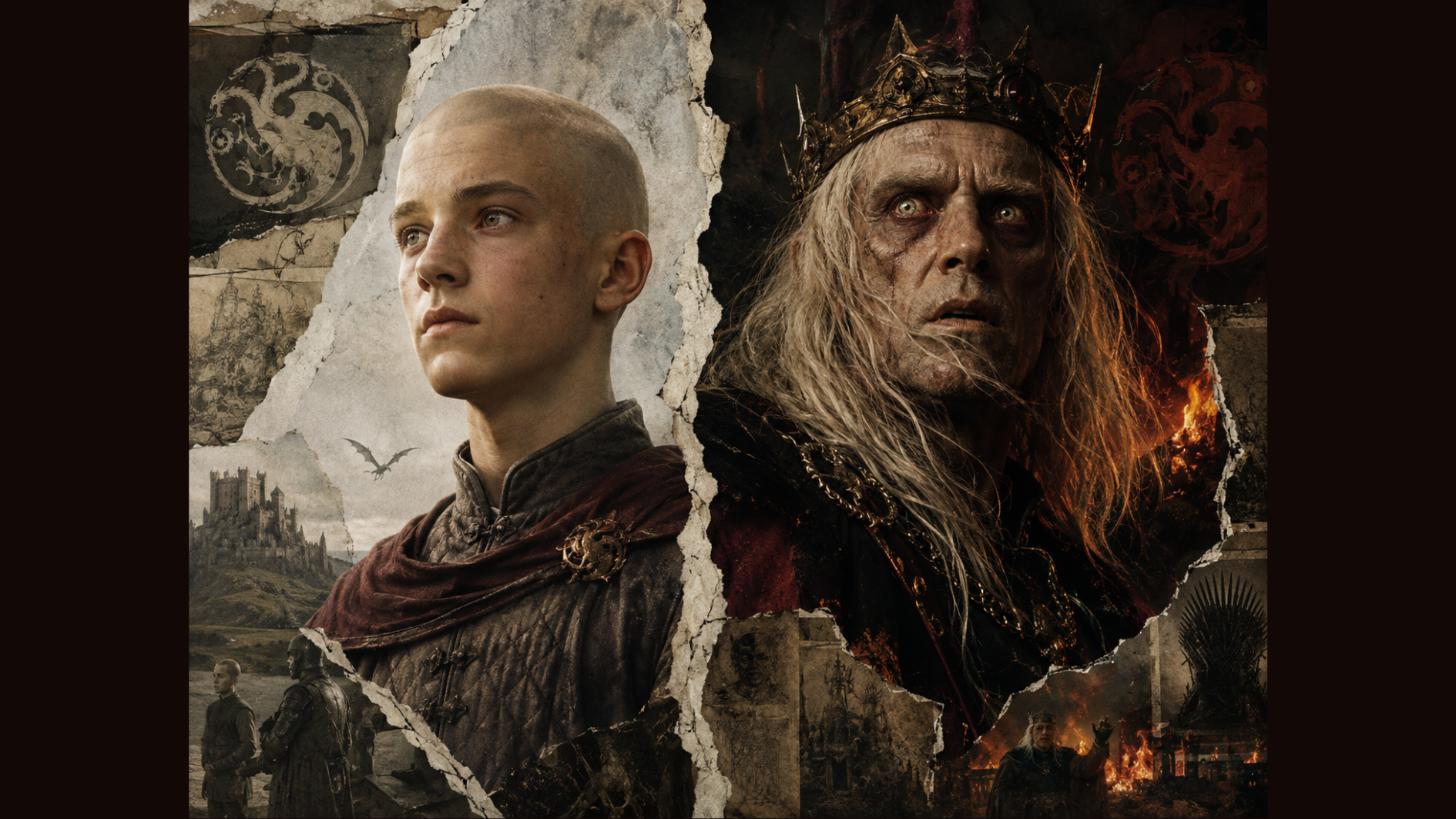 side by side comparison of aegon v and the mad king aerys ii
