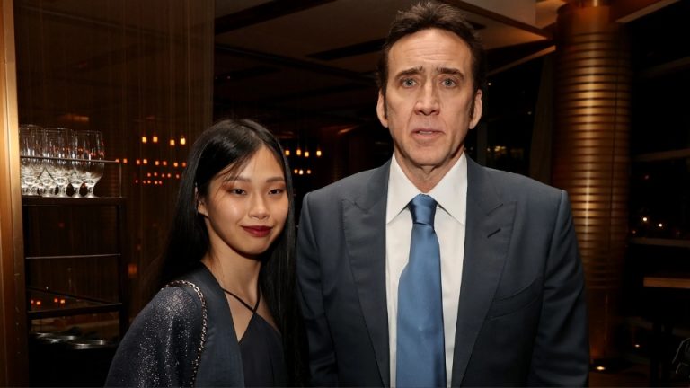 Oscar-winning American actor Nicolas Cage alongside his fifth wife, Riko Shibata