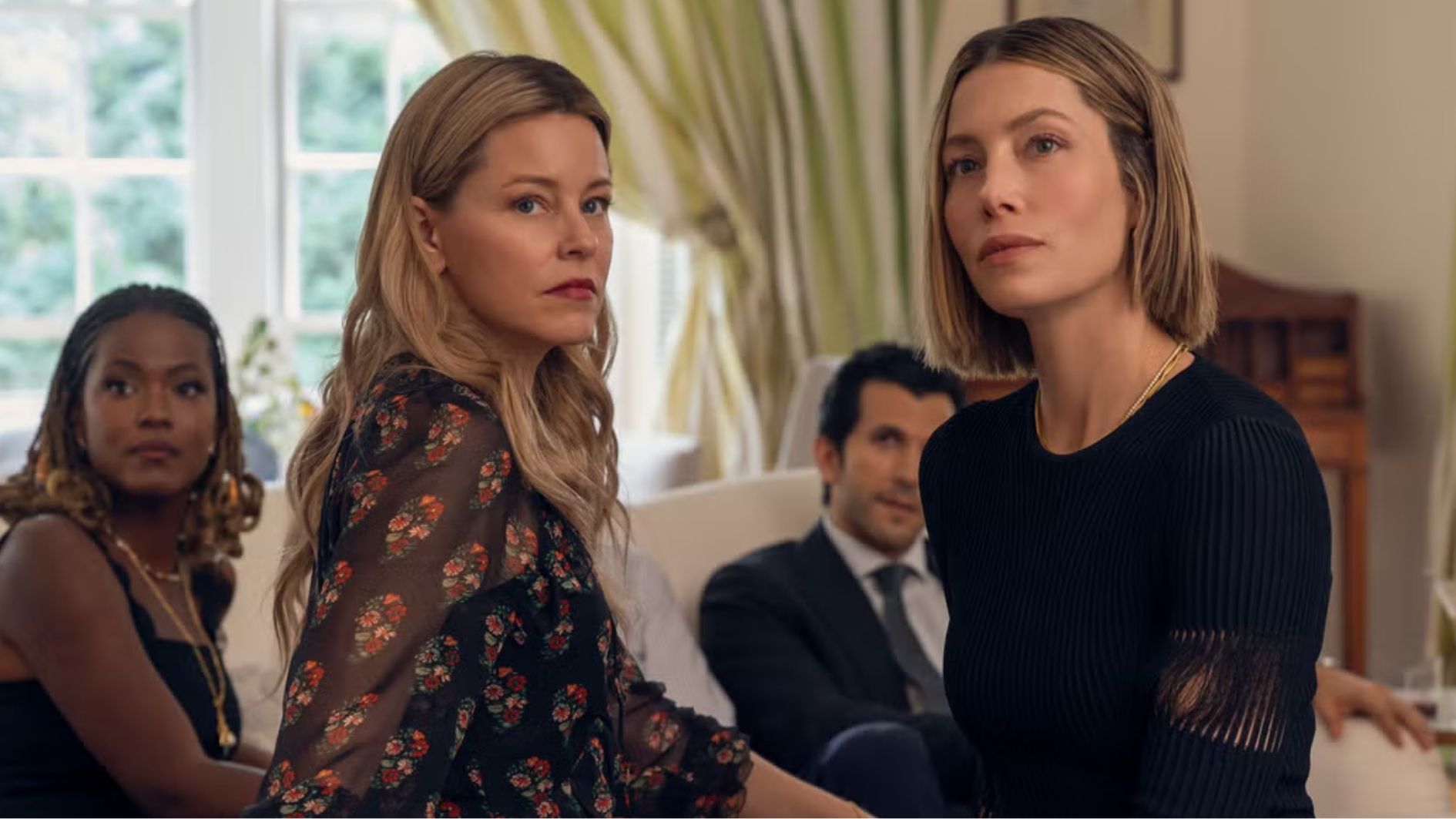 scence from thw show featuring jessica beil and elizabeth bank