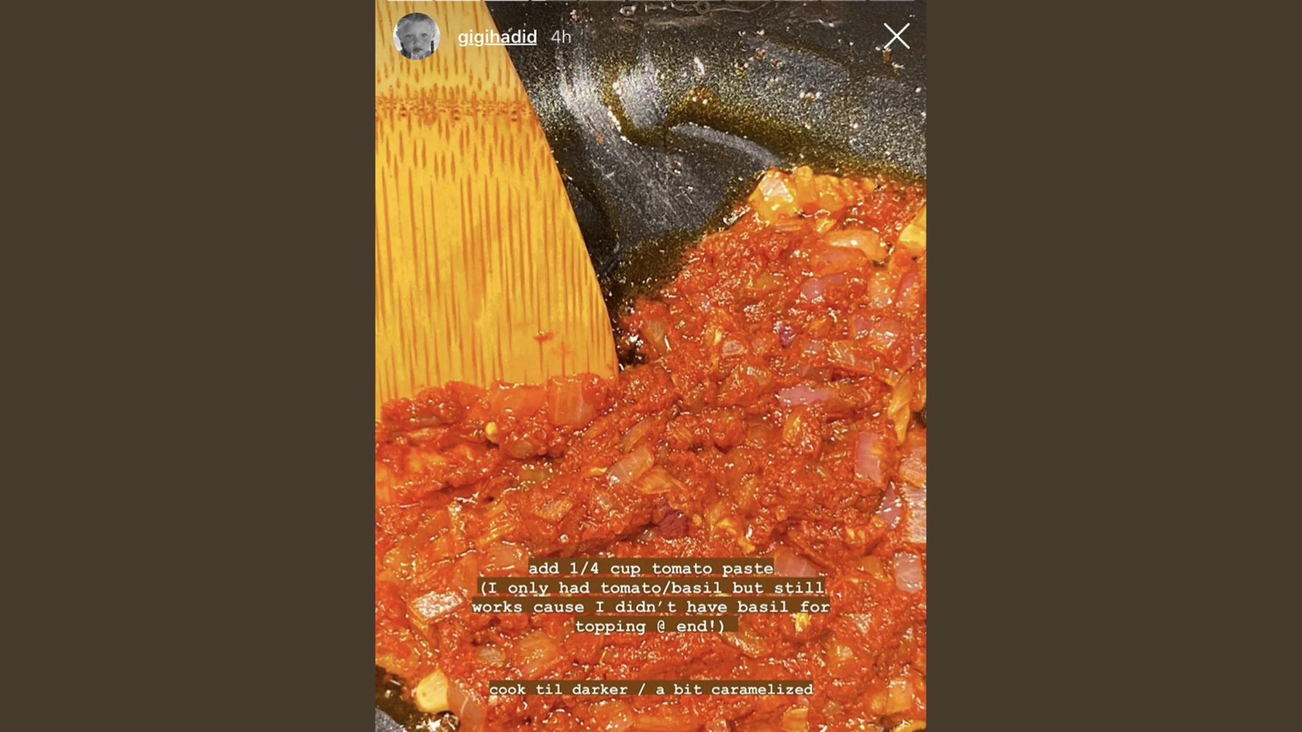 tomato paste and onions cooking in a pan