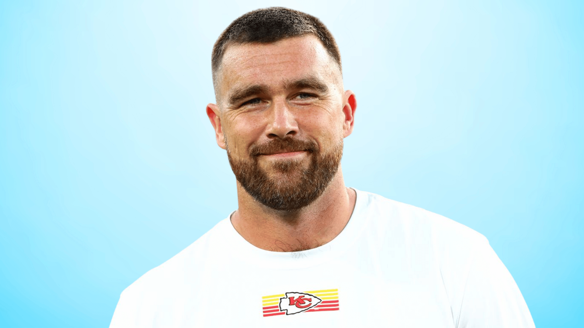 travis kelce portrait showing his nfl career and media success