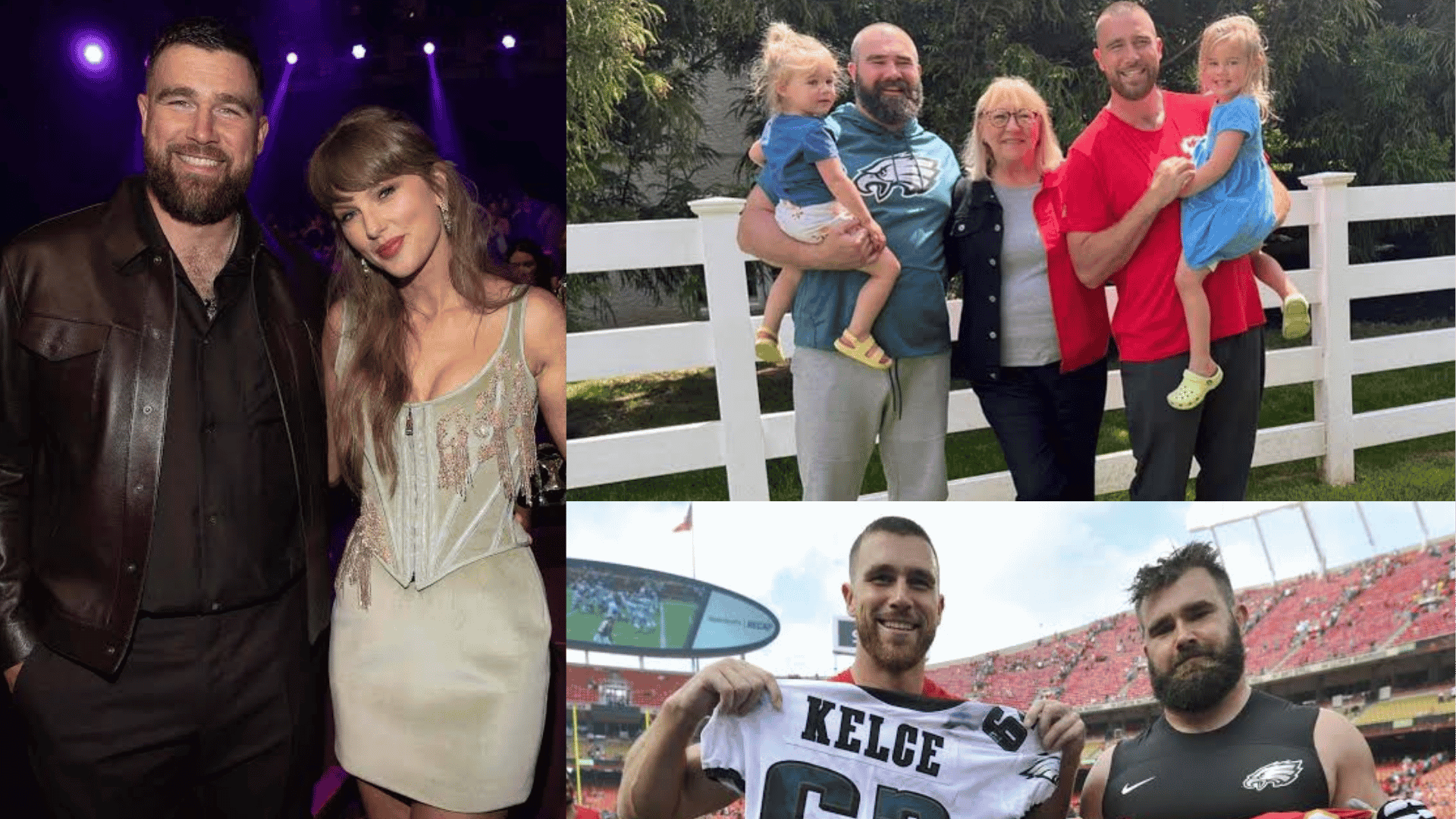 travis kelce with family members during an outdoor gathering