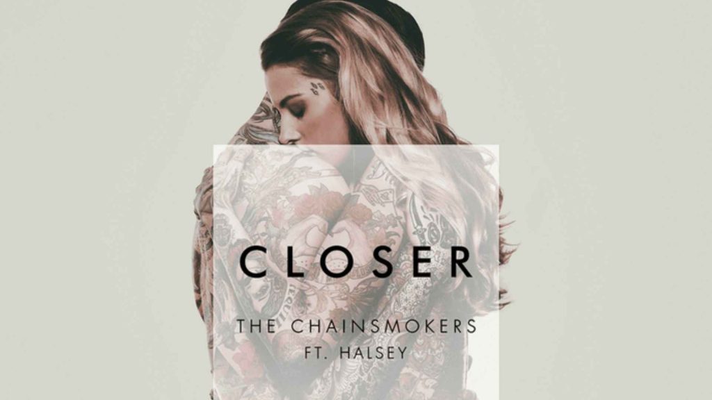 Closer cover art with a tattooed woman and text reading The Chainsmokers ft. Halsey.