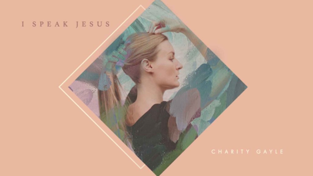 Charity Gayle 'I Speak Jesus' cover art with diamond-framed portrait on peach background