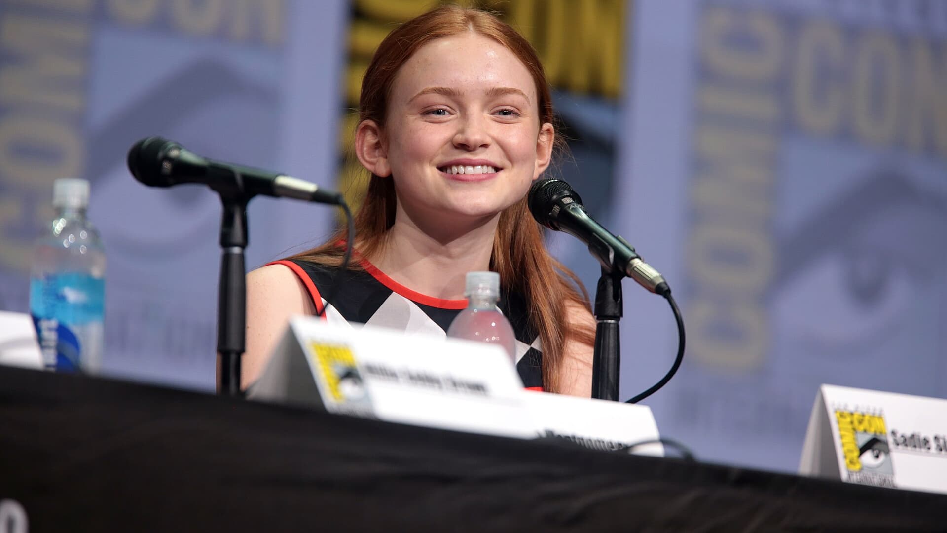 Sadie Sink speaking at the San Diego Comic-Con International in 2017