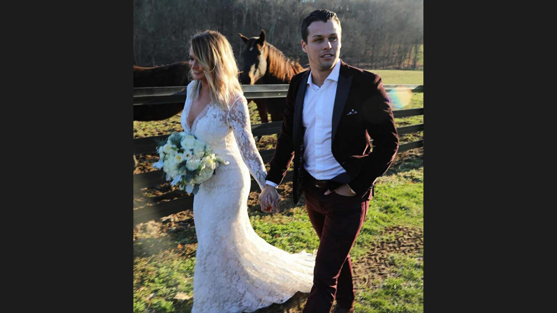 miranda lambert and brendan mcloughlin wedding photo outdoors