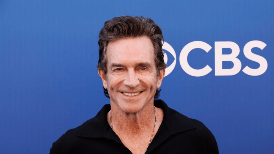 Jeff Probst in a black shirt attending an event by CBS
